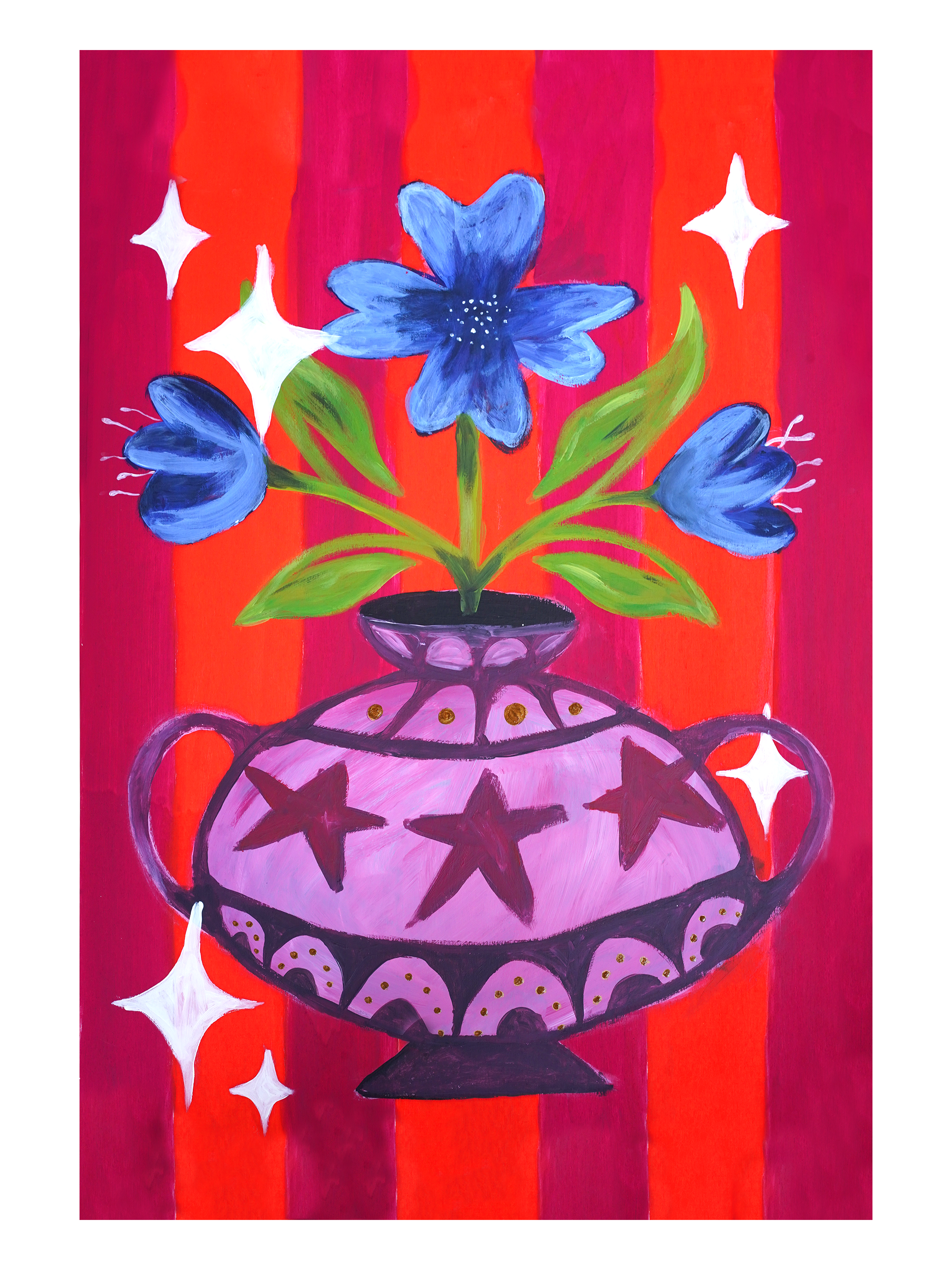 Postkarte "Flower Pot on wild Background"