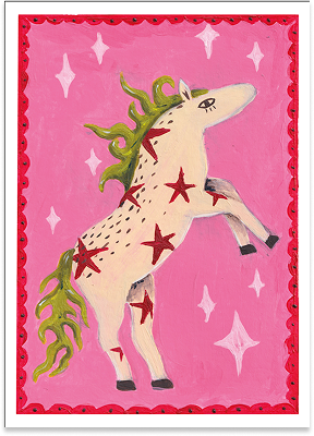 Postkarte "Pink Horsie Horse"