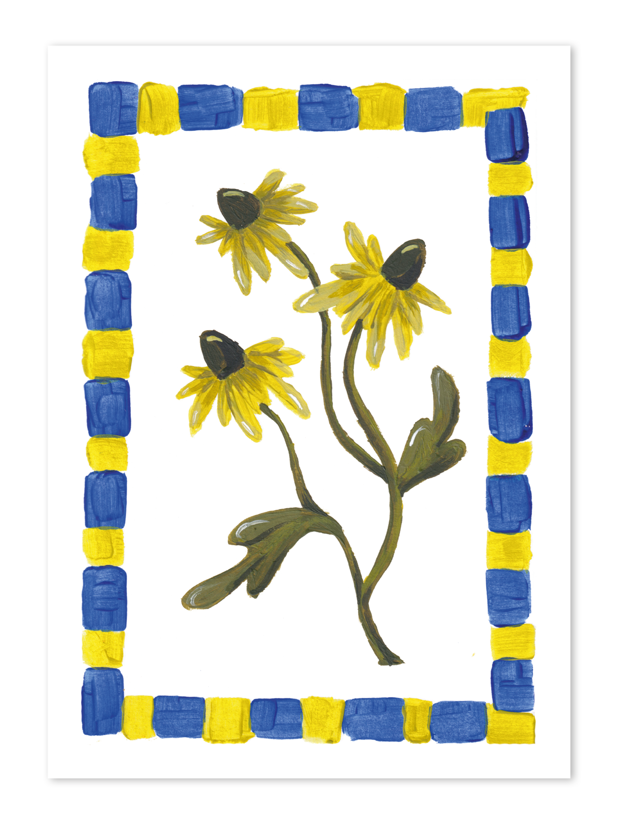 Postkarte "Langweilige Blumen aber tolle Farben!"